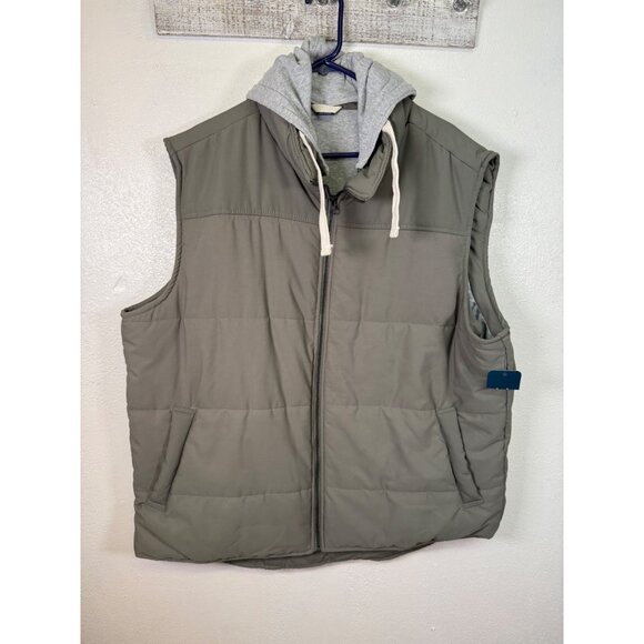 George Men's and Big Men's Hooded Vest Puffer Size 2Xl Green - Picture 3 of 15